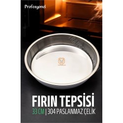 Engithalat Çelik Fırın Tepsisi 33 cm 304 Paslanmaz Çelik