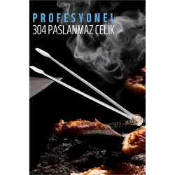 Engithalat Barbekü Mangal Maşası Kömür Köz Maşası 304 Paslanmaz Çelik