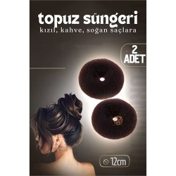 Engithalat Kahve Saç Topuz Süngeri 2 ADET 12 CM Çap 5 cm Kalınlık