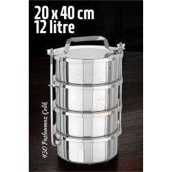 Engithalat Sefer Tası Yemek Kabı Paslanmaz Çelik 4 Katlı 20 cm 3 LİTRE