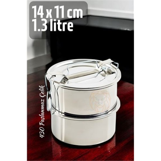 Engithalat Sefer Tası Yemek Kabı Paslanmaz Çelik 2 Katlı 14 cm 1.3 LİTRE Engithalat Sefer Tası Yemek Kabı Paslanmaz Çelik 2 Katlı 14 cm 1.3 LİTRE