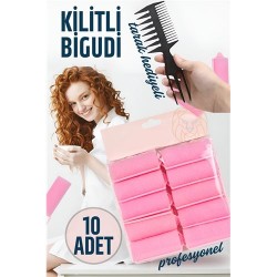 Engithalat Süngerli Kilitli Bigudi Tarak Seti 10 Adet
