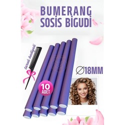 Engithalat Bumerang Sosis Bigudi Tarak Seti 18 mm Kalınlık 10 Adet