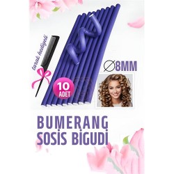 Engithalat Bumerang Sosis Bigudi Tarak Seti 8 mm Kalınlık 10 Adet