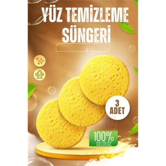 ModaCar Makyaj Temizlik Pedi Cilt Temizlik Süngeri Doğal Selülöz 3 ADET ModaCar Makyaj Temizlik Pedi Cilt Temizlik Süngeri Doğal Selülöz 3 ADET