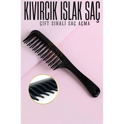Engithalat Çift Sıralı Saç Açma Tarağı Uzun Kıvırcık Islak Saç Tarağı