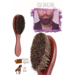 Engithalat At Kılı Sakal Tarama Fırçası Kısa Sakal Bıyık Fırçası Ahşap