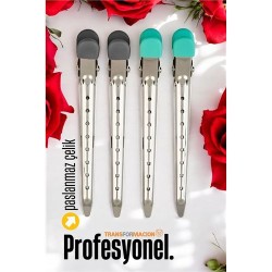 Engithalat Saç Klipsi Metal 304 Çelik Toka Profesyonel 4 Adet