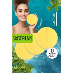 Engithalat Sıkıştırılmış Makyaj Temizlik Pedi Cilt Temizlik Süngeri Doğal Selülöz 10 ADET