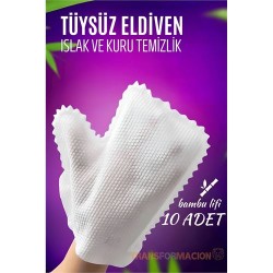 Engithalat TüysüzTemizlik Eldiveni Islak ve Kuru Temizlik Eldiveni Bambu Lifi