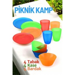 Engithalat Tabak Kase Bardak Seti Kamp Piknik Seti 12 adet