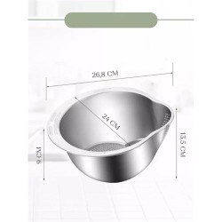 Engithalat Inox Süzgeç Pirinç Makarna Salata Süzgeci 304 Paslanmaz Çelik 2 ADET