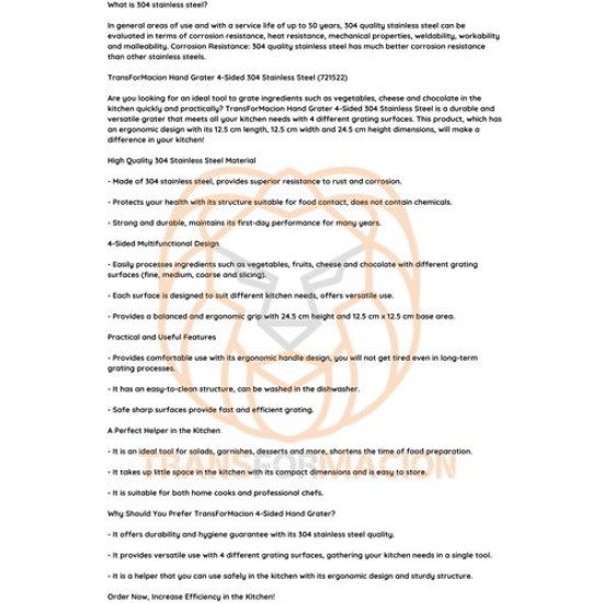 ModaCarEl Rendesi 4 Taraflı 304 Paslanmaz Çelik ModaCarEl Rendesi 4 Taraflı 304 Paslanmaz Çelik