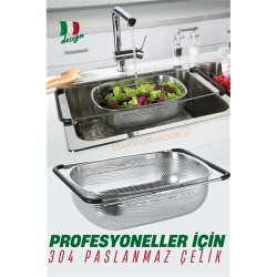 Engithalat Lavabo Süzgeci Ayarlanabilir Kevgir 304 Paslanmaz Çelik