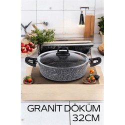 Modacar Eco Granit Döküm Basık Tencere 32 cm Dies Design