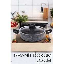 Modacar Eco Granit Döküm Basık Tencere 22 cm Dies Design