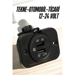 Engithalat 12-24 Volt  USB Soket Tekne Oto Kamyonet Soketi Marine Tip Soket