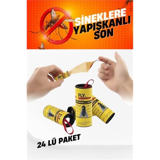 Modacar Yapışkanlı Sinek Şeridi Sinek Kapanı 24 ADET Modacar Yapışkanlı Sinek Şeridi Sinek Kapanı 24 ADET
