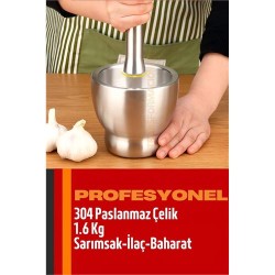 Modacar  Sarımsak Ezici Sarımsak Havanı 304 Paslanmaz Çelik Baharat İlaç Ezici