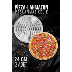 Engithalat Lahmacun Pizza Pide Pişirme Tepsisi 24 CM 2 li SET