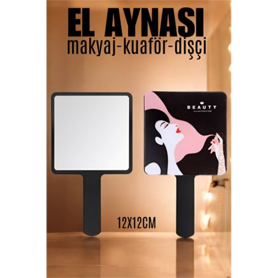 Modacar El Aynası Makyaj Aynası Kuaför Dişçi Güzellik Merkezi Aynası SİYAH Modacar El Aynası Makyaj Aynası Kuaför Dişçi Güzellik Merkezi Aynası SİYAH