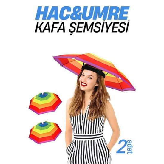 Modacar Hac Umre Kafa Şemsiyesi Güneş Koruma Şemsiyesi 2 adet Modacar Hac Umre Kafa Şemsiyesi Güneş Koruma Şemsiyesi 2 adet