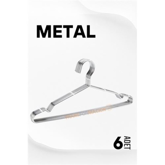 Modacar Metal Elbise Askısı Ekonomik 6 Adet Askı Seti Modacar Metal Elbise Askısı Ekonomik 6 Adet Askı Seti