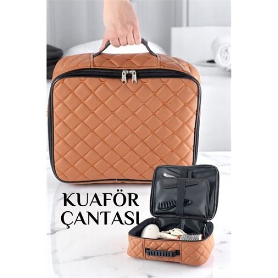 Modacar Kuaför Çantası Kapitone Deri Berber Çantası Makyöz Ekipman Çantası TABA Modacar Kuaför Çantası Kapitone Deri Berber Çantası Makyöz Ekipman Çantası TABA