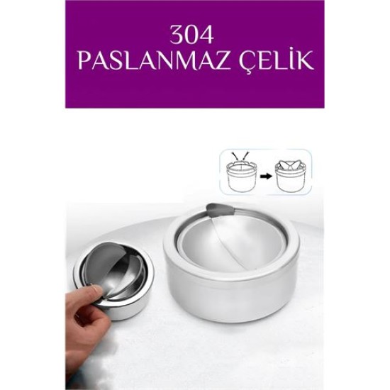 Modacar Kapaklı Paslanmaz Yuvarlak Küllük - Kapaklı 304 Çelik Kül Tablası - Kafe Küllüğü Restoran Küllüğü Modacar Kapaklı Paslanmaz Yuvarlak Küllük - Kapaklı 304 Çelik Kül Tablası - Kafe Küllüğü Restoran Küllüğü