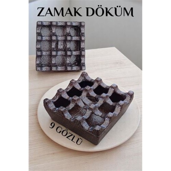 Modacar Kapaklı Zamak Döküm Kare Küllük Metal Kül Tablası - Kafe Küllüğü KAHVE Modacar Kapaklı Zamak Döküm Kare Küllük Metal Kül Tablası - Kafe Küllüğü KAHVE