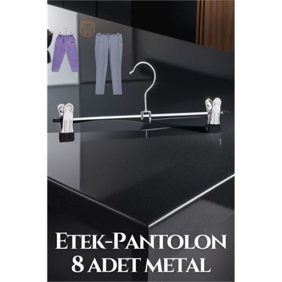 Modacar Metal Etek Pantolon Askısı - Mandallı Etek Askısı Pantolon Askısı 8 Adet Modacar Metal Etek Pantolon Askısı - Mandallı Etek Askısı Pantolon Askısı 8 Adet