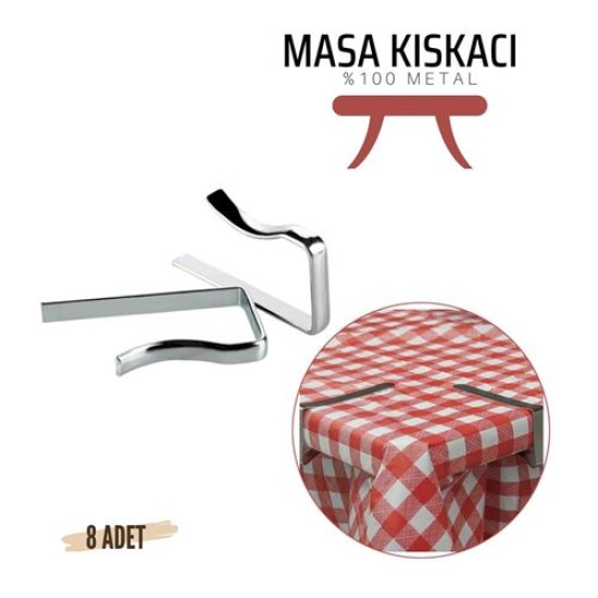 Modacar Masa Örtüsü Klipsi - Metal Masa Kelepçesi Masa Örtüsü Sabitleyici 8 ADET Modacar Masa Örtüsü Klipsi - Metal Masa Kelepçesi Masa Örtüsü Sabitleyici 8 ADET