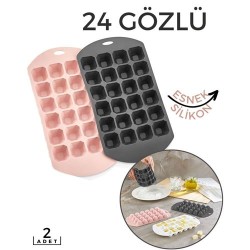 Engithalat Hızlı Buz Kalıbı 2 li 24 Bölme Esnek Silikon Sauvage Design