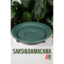 Engithalat Tekerlekli Saksı Altığı 4 ADET 37 CM YEŞİL
