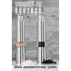 Engithalat 2'li Karabiber Tuz Öğütücü Profesyonel 304 Paslanmaz Çelik Manuel Baharat Değirmeni