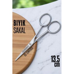 Engithalat Ice Tempered Kobalt Çelik 702 Bıyık Makası - Bıyık Sakal Düzeltme Makası Kuaför Makası 13.5 cm
