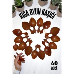 Engithalat Kısa Oyun Kaşığı Halk Oyunu Kaşığı - Kına Kaşığı Kısa Saplı Zeybek Oyun Kaşığı 40 ADET