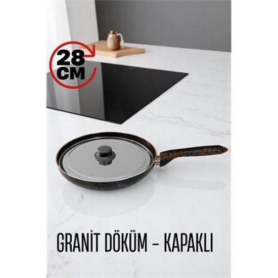 Engithalat Granit Döküm Tava Paslanmaz Çelik Kapaklı -Yapışmaz Taban 28 Cm Engithalat Granit Döküm Tava Paslanmaz Çelik Kapaklı -Yapışmaz Taban 28 Cm