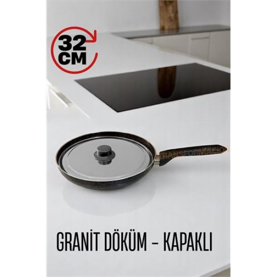 Engithalat Granit Döküm Tava Paslanmaz Çelik Kapaklı -Yapışmaz Taban 32 Cm Engithalat Granit Döküm Tava Paslanmaz Çelik Kapaklı -Yapışmaz Taban 32 Cm