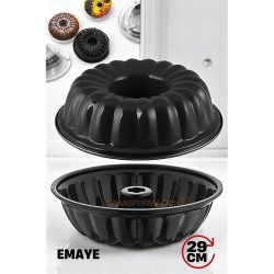 Engithalat Emaye Kek Kalıbı - Yapışmaz Siyah Emaye Kek Kalıbı 29 CM