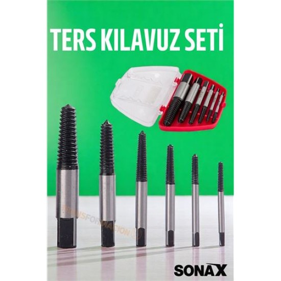 Modacar Ters Kılavuz 6 lı Set Saf Çelik Kırık Civata Vida Sökücü Kırılmış Vida Civata Sökme Aparatı Modacar Ters Kılavuz 6 lı Set Saf Çelik Kırık Civata Vida Sökücü Kırılmış Vida Civata Sökme Aparatı