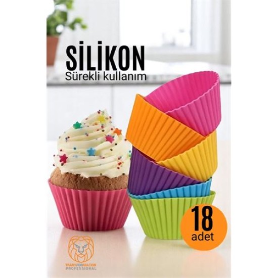 Modacar Silikon Muffin Kalıbı - Sürekli Kullanım Muffin Kek Kalıbı 18 ADET Modacar Silikon Muffin Kalıbı - Sürekli Kullanım Muffin Kek Kalıbı 18 ADET