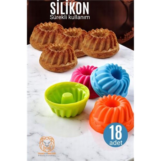 Modacar Silikon Göbekli Muffin CupCake Kalıbı - Sürekli Kullanım Muffin Kek Kalıbı 18 ADET Modacar Silikon Göbekli Muffin CupCake Kalıbı - Sürekli Kullanım Muffin Kek Kalıbı 18 ADET