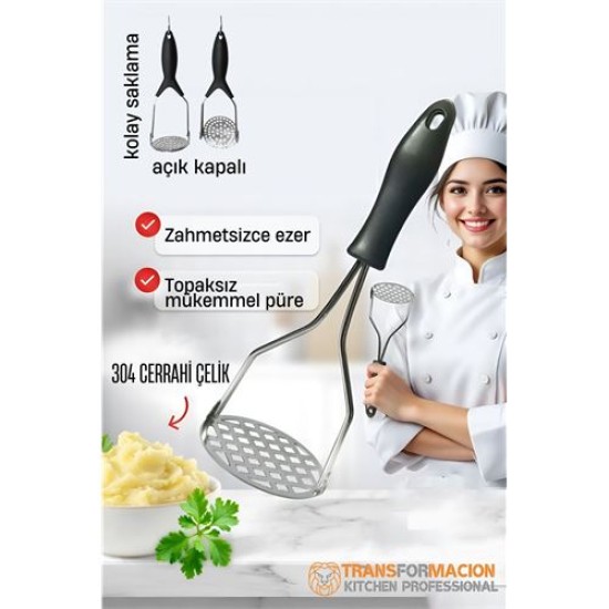 Modacar Patates Ezici 304 Paslanmaz Çelik Havuç Muz Avokado Ezici Modacar Patates Ezici 304 Paslanmaz Çelik Havuç Muz Avokado Ezici