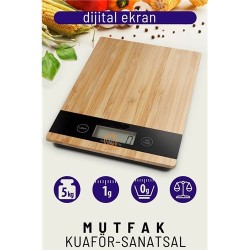 Modacar Hassas Mutfak Terazisi Ahşap Kuaför Terazisi 5 Kg