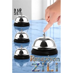 Modacar Resepsiyon Zili  - Resepsiyon ve Restoran İçin Zil - Resepsiyon Çağrı Zili 3 lü set