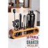Modacar Shaker Kokteyl Set - 10 Parça 750 ML Shaker Coctail Set  Bambu Standlı