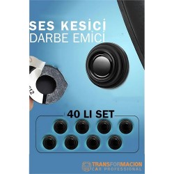 Modacar Ses Emici Kauçuk Conta Kapı Bagaj Kaput Titreşim Kesici 40 LI SET