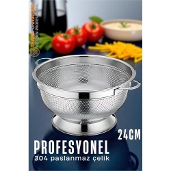 Modacar Ayaklı Kevgir - 304 Paslanmaz Çelik Profesyonel Ayaklı Süzgeç 24 Cm