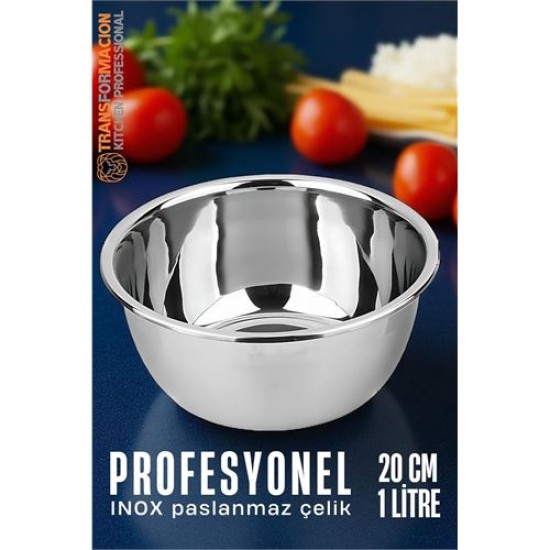 Modacar Inox Kase - 20 Cm 1 Litre Karıştırma Kabı Profesyonel 304 Paslanmaz Çelik Modacar Inox Kase - 20 Cm 1 Litre Karıştırma Kabı Profesyonel 304 Paslanmaz Çelik